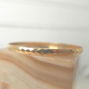 Vintage Winard 1/20 12k GF Bangle Bracelet Yellow Gold Filled Faceted 6 grams